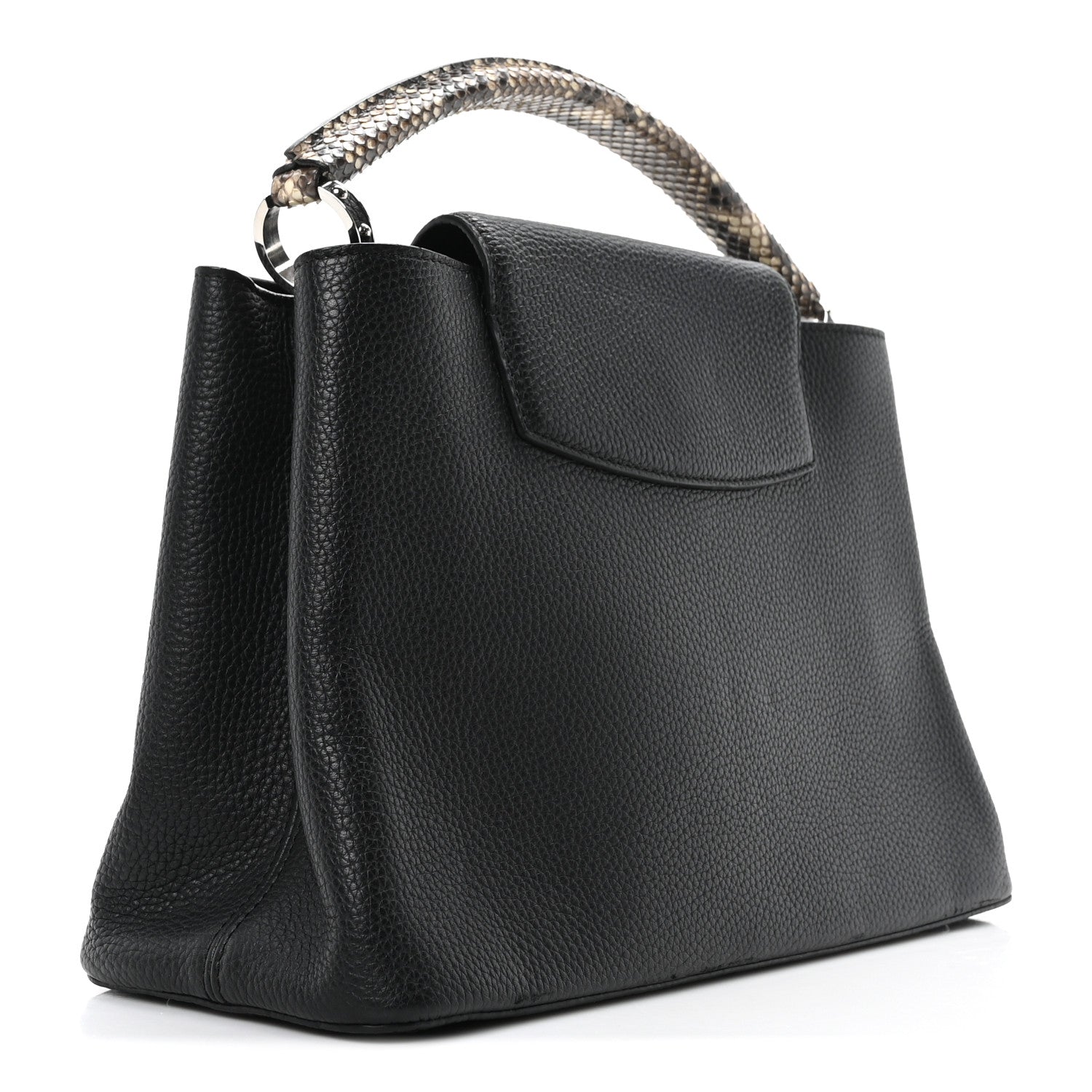 Louis Vuitton Taurillon Snakeskin Capucines MM Black 3 of 9