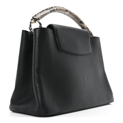 Louis Vuitton Taurillon Snakeskin Capucines MM Black 3 of 9