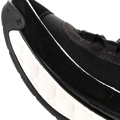 Chanel Velvet Calfskin Mixed Fibers CC Sneakers 37 Black 12 of 13