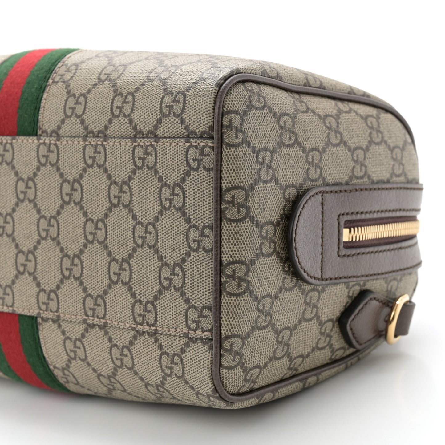 GG Supreme Monogram Web Small Ophidia Top Handle Bag Beige Ebony