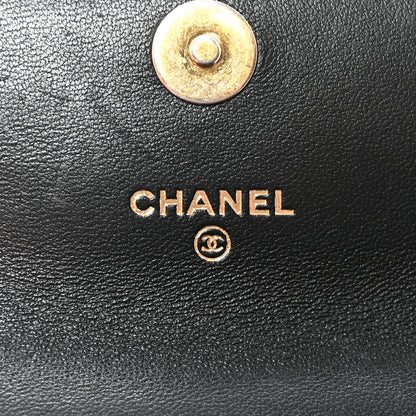 Chanel Lambskin Quilted Chain Top Handle Clutch With Chain Black 6 of 11