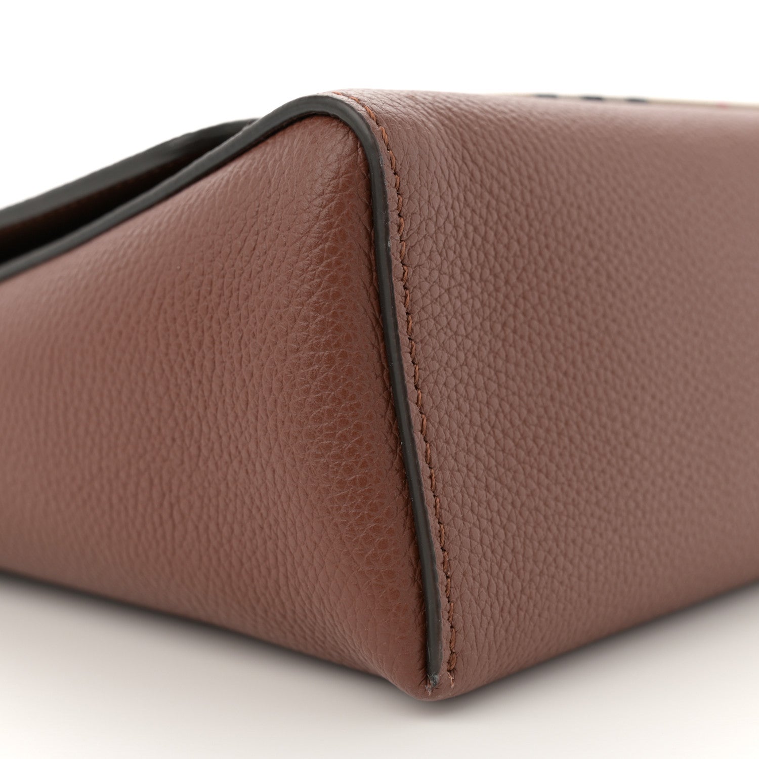 Burberry Calfskin Vintage Check Note Crossbody Bag Tan 9 of 11