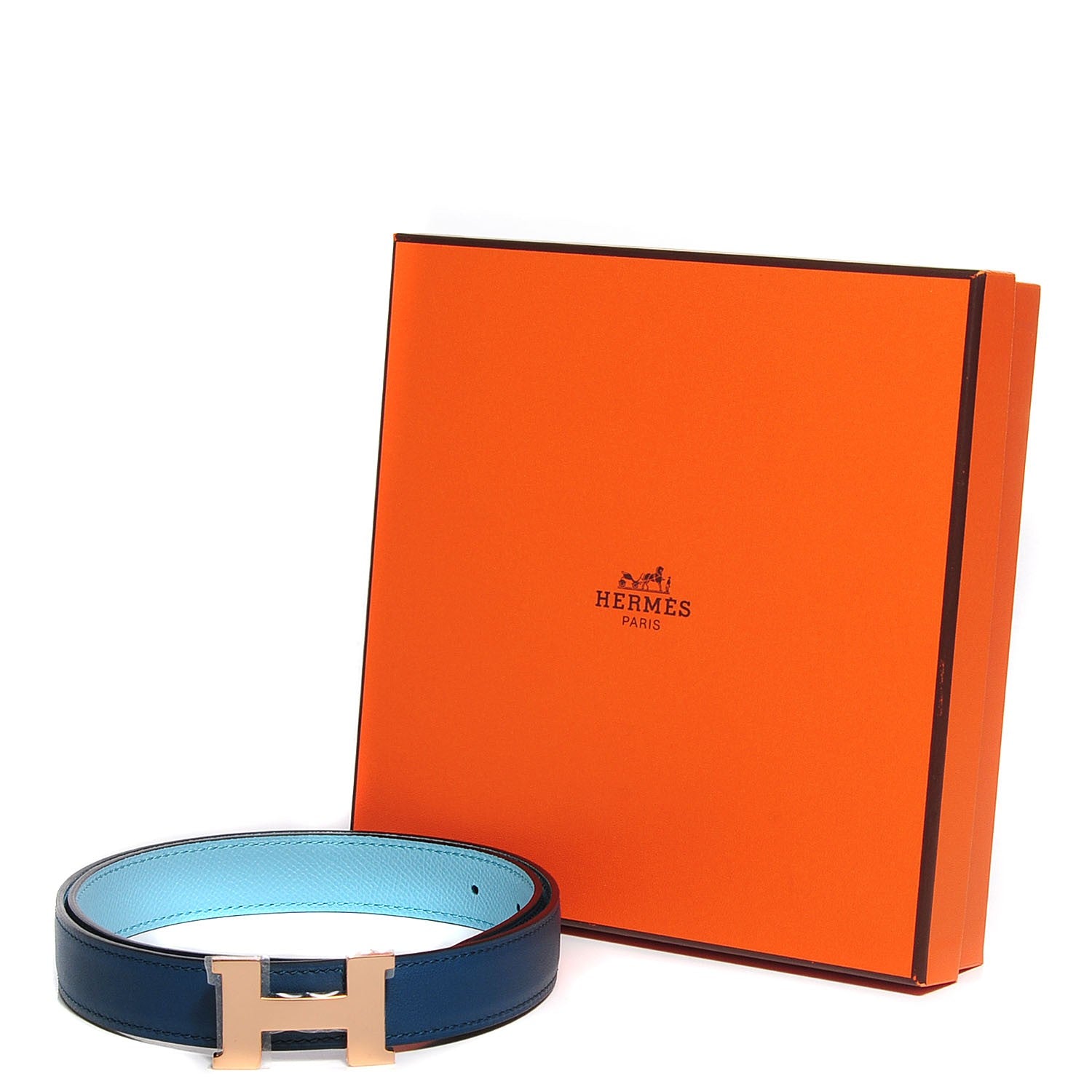 Hermes Epsom Swift 24mm Mini Constance H Belt 75 Bleu Atoll Colvert 9 of 9