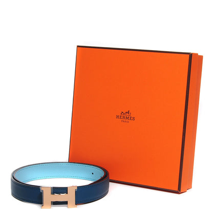 Hermes Epsom Swift 24mm Mini Constance H Belt 75 Bleu Atoll Colvert 9 of 9