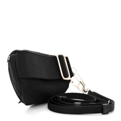 Prada Tessuto Nylon Saffiano Metal Triangle Logo Mini Crossbody Pouch Black 3 of 11