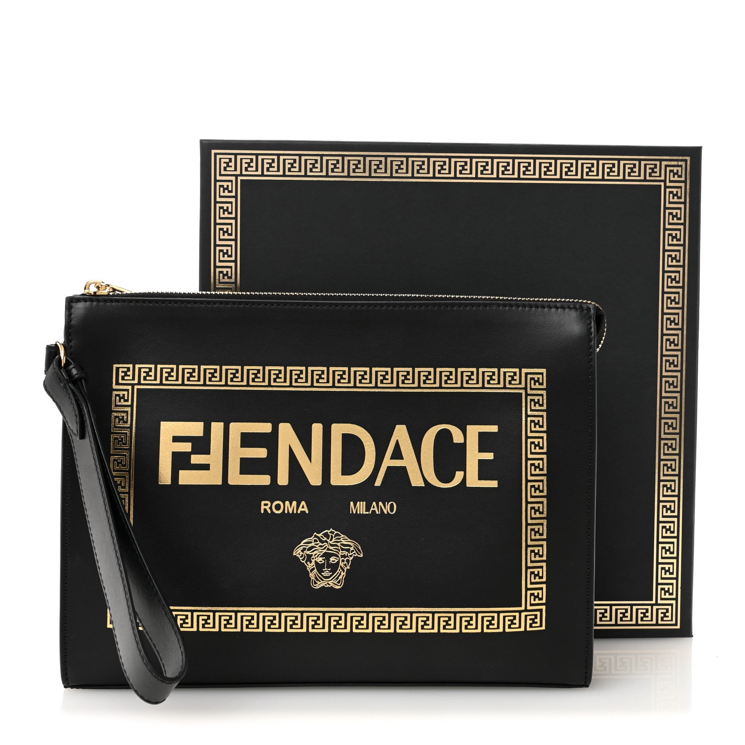 FENDACE FENDI x VERSACE/2022年/FF ロゴバングル Fendi X VERSACE Vitello Grace Fendace FF Baroque Logo Large Flat
