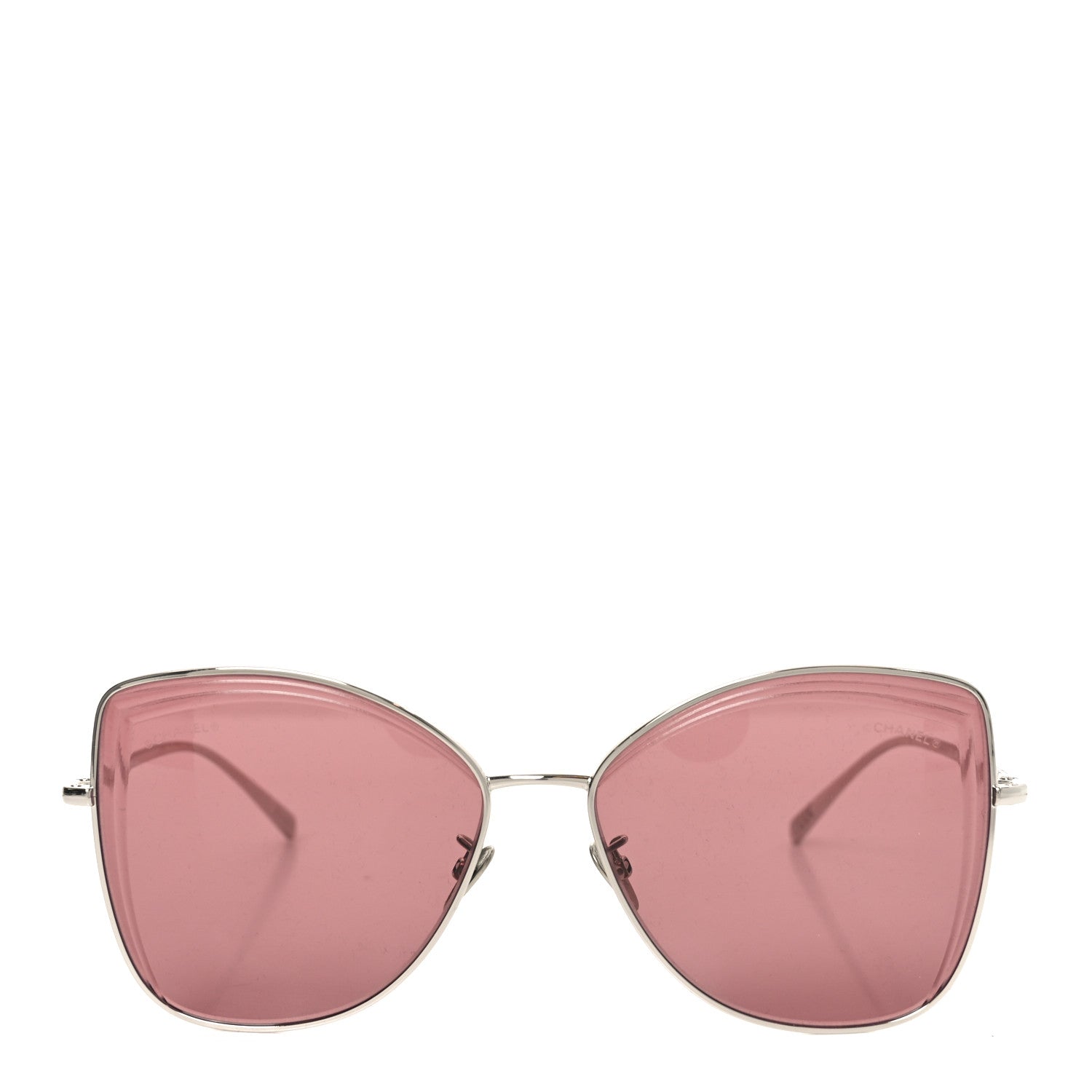 Chanel Metal Butterfly Sunglasses 4253 Silver Pink 2 of 7