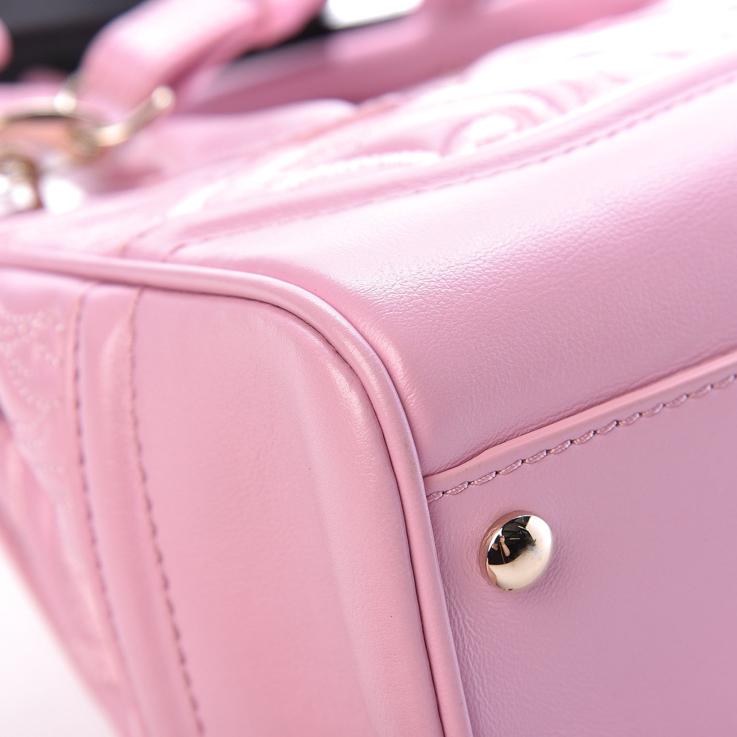 Versace Calfskin Embroidered Medium Baroque Palazzo Empire Bag Pink 13 of 15