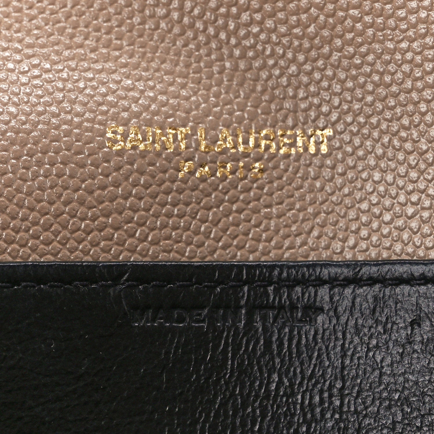 Saint Laurent Grain De Poudre Monogram Uptown Chain Wallet Dark Beige 6 of 10