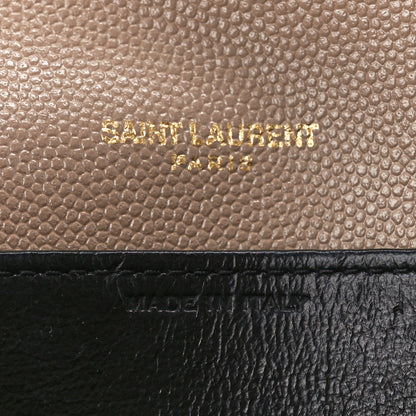 Saint Laurent Grain De Poudre Monogram Uptown Chain Wallet Dark Beige 6 of 10