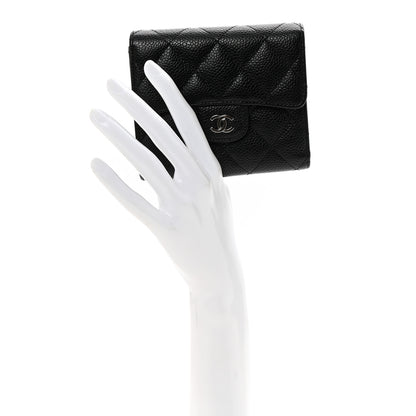 Chanel Caviar Quilted Compact Flap Wallet Black 2 of 9