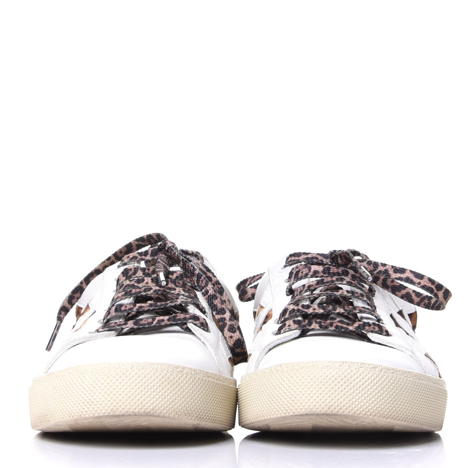 Saint Laurent Calfskin Pony Hair Star Court Sneakers 38 White 2 of 11