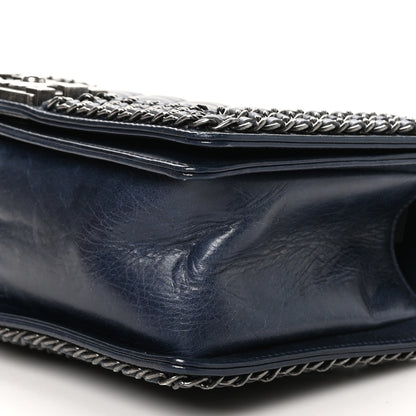 Chanel Glazed Calfskin Quilted Medium Boy Chained Flap Blue 10 of 10