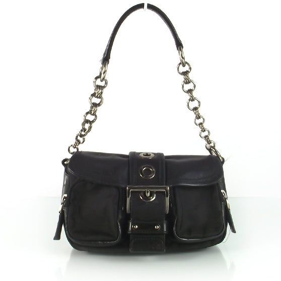 Prada Tessuto Buckle Shoulder Bag Black 1 of 8