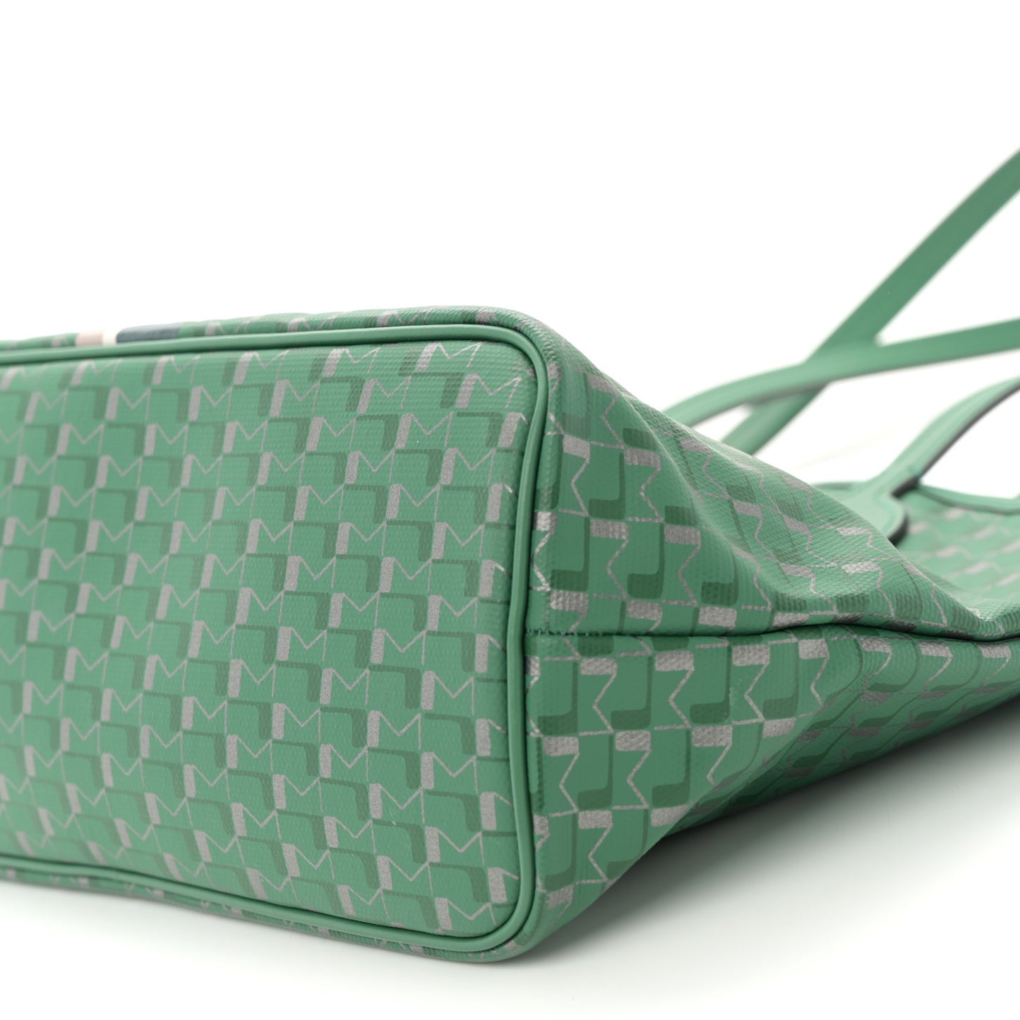 Grained Calfskin Canvas 1920 Oh! Tote Ruban PM Green Silver