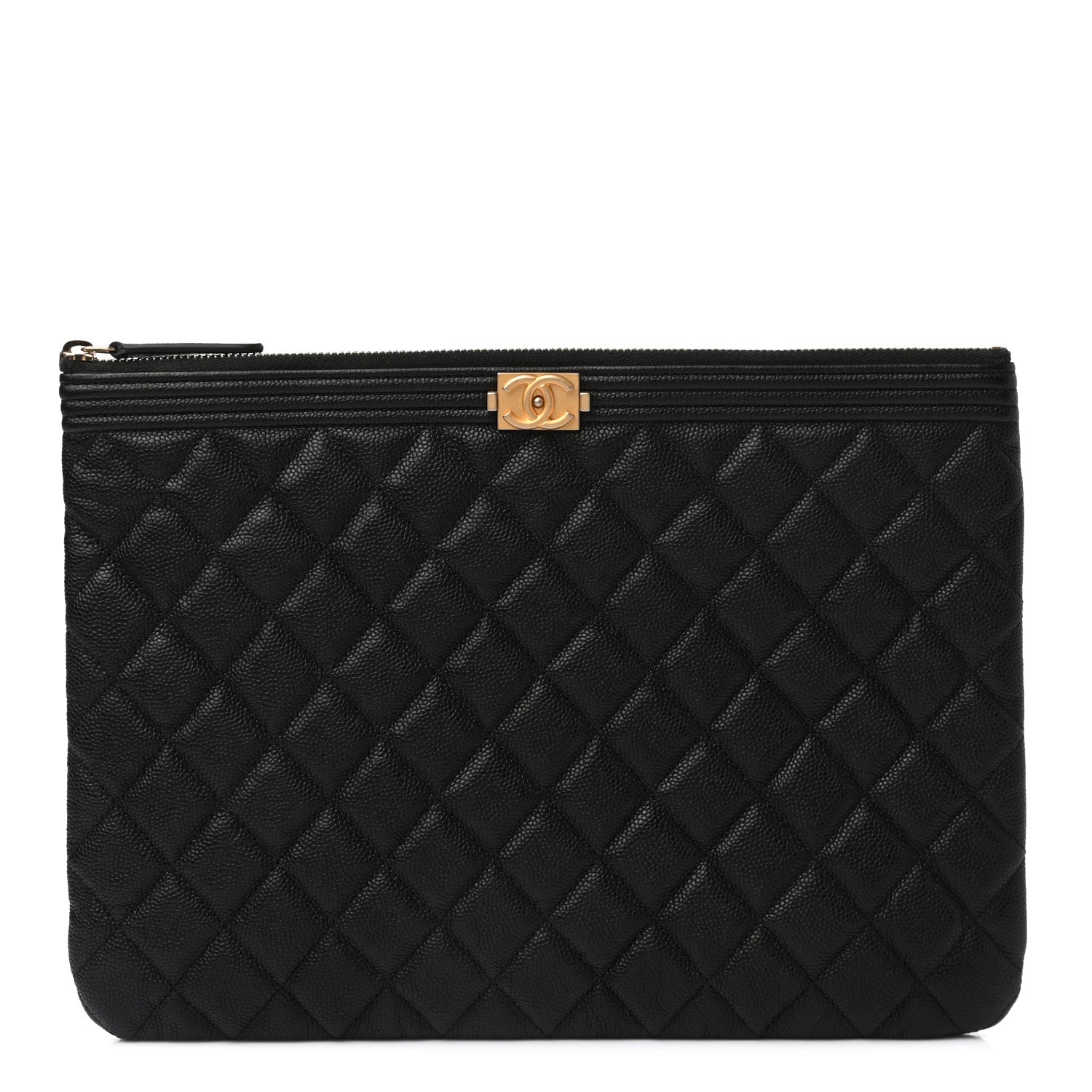 Chanel Caviar Quilted Medium Boy Cosmetic Case Black 1 of 9