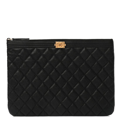 Chanel Caviar Quilted Medium Boy Cosmetic Case Black 1 of 9