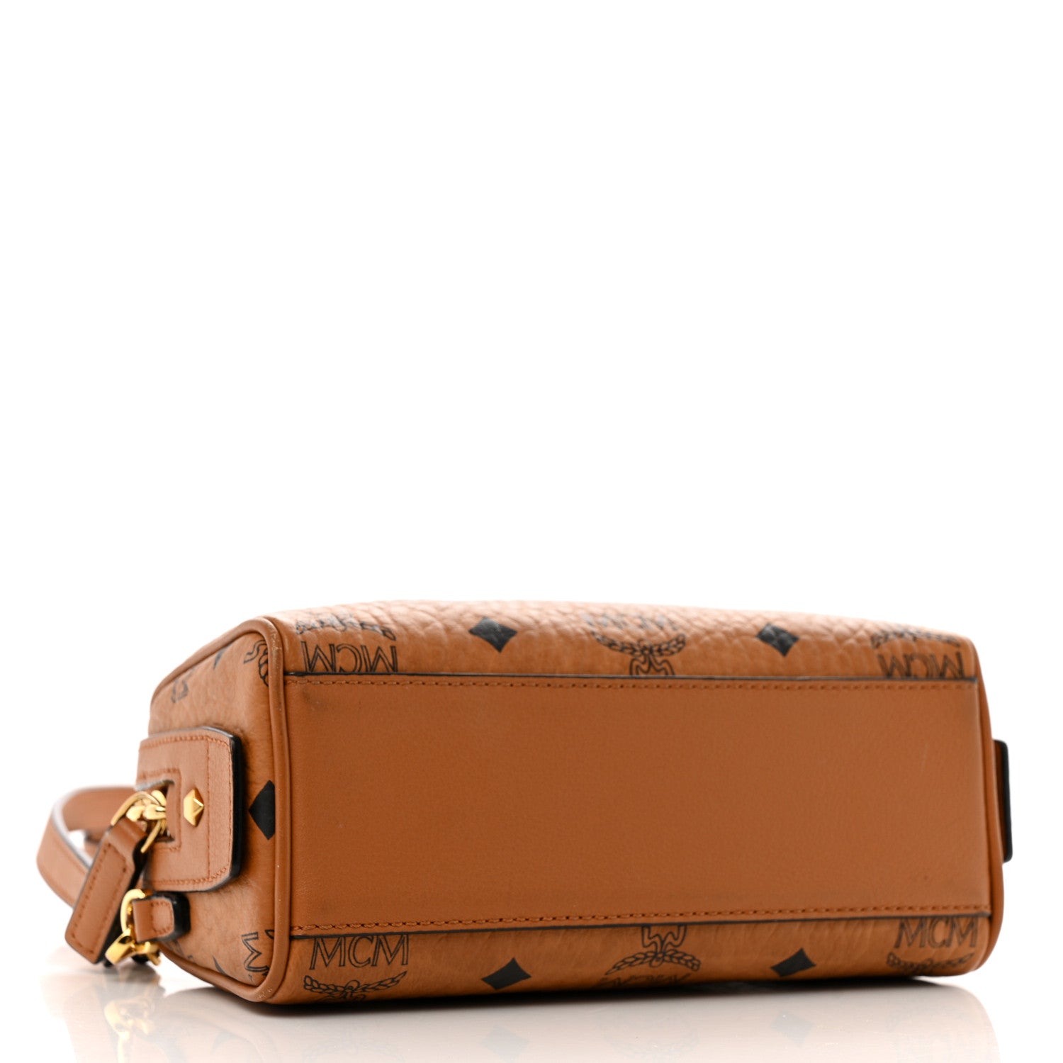 MCM Visetos Mini Boston Bag Cognac 4 of 15