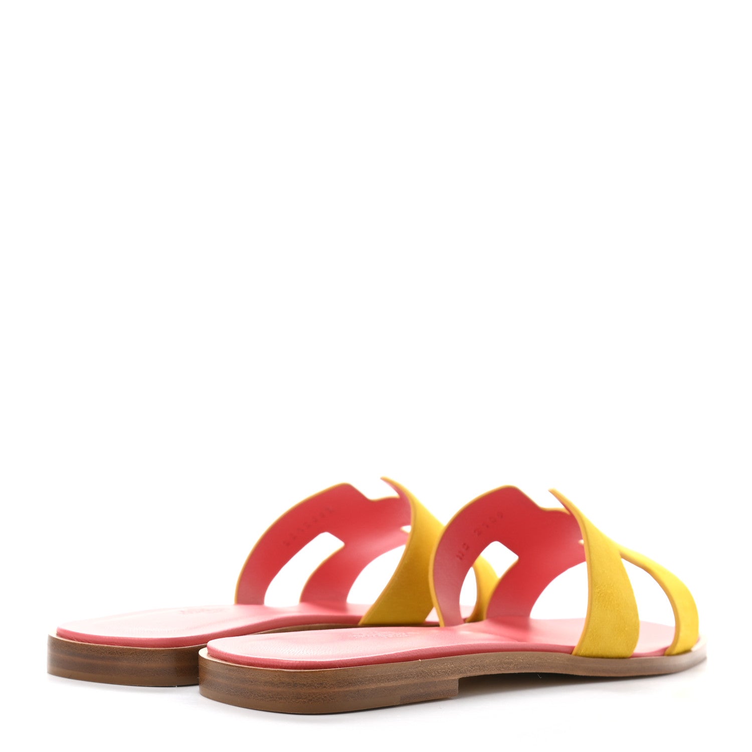 Hermes Suede Goatskin Oran Sandals 39.5 Jaune Sable 4 of 9
