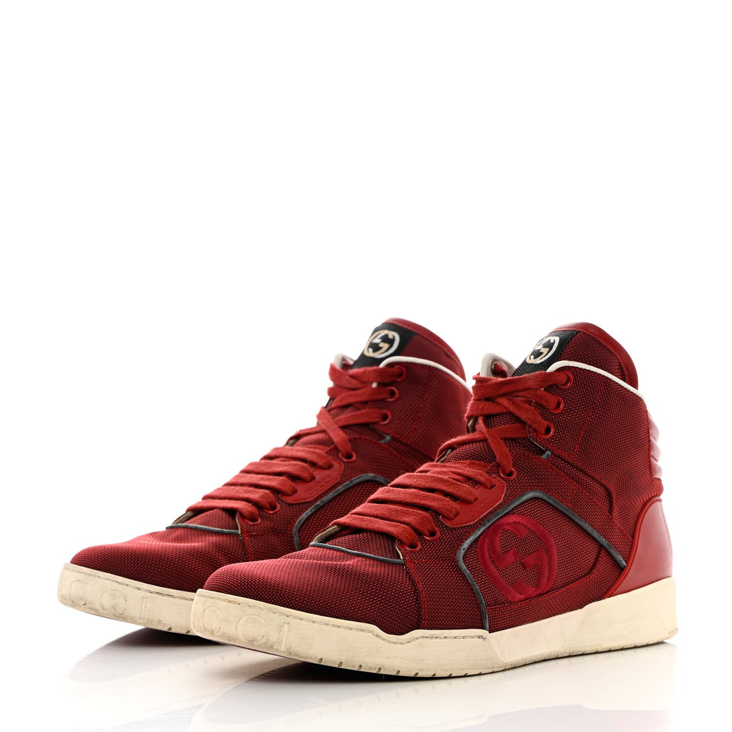 Baling Fabric Nappa Moorea Interlocking G Mens High Top Sneakers 9.5 Rosso Griggio