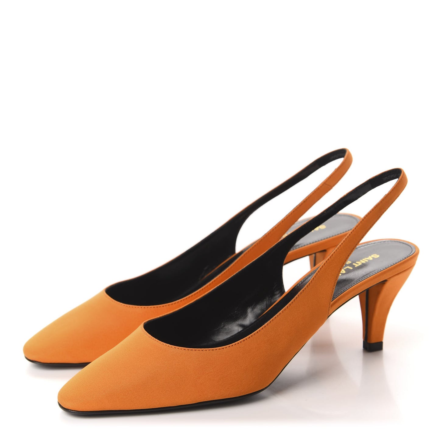 Satin Kiki Slingback Pumps 38 Orange