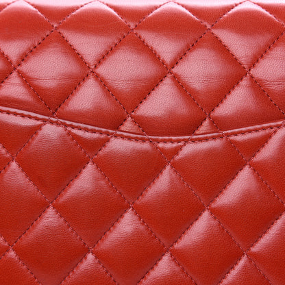 Chanel Lambskin Quilted Medium Double Flap Red 13 of 19