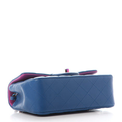 Chanel Lambskin Quilted Mini Rectangular Flap Blue Purple 4 of 9