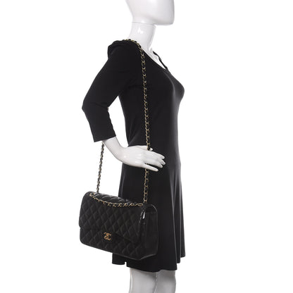 Chanel Lambskin Quilted Jumbo Double Flap Black 2 of 13