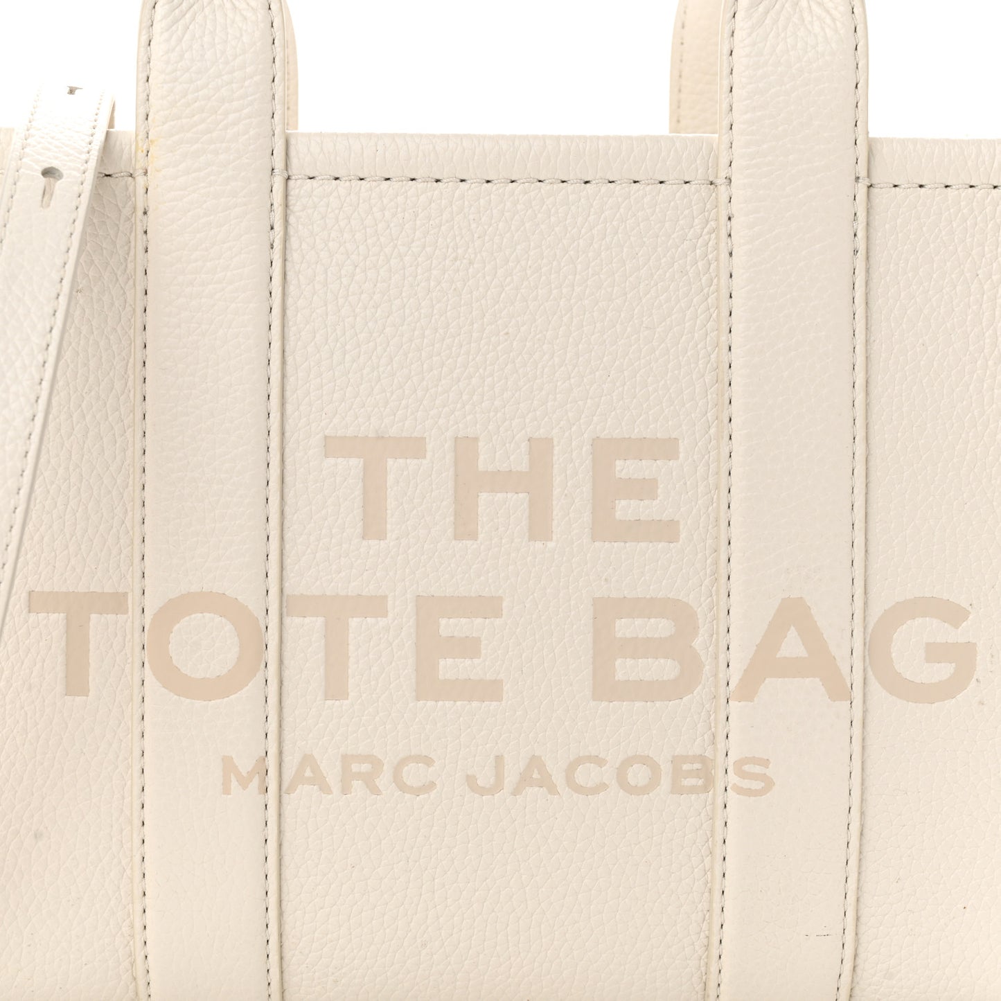 Grained Calfskin Mini The Tote Bag Cotton Silver