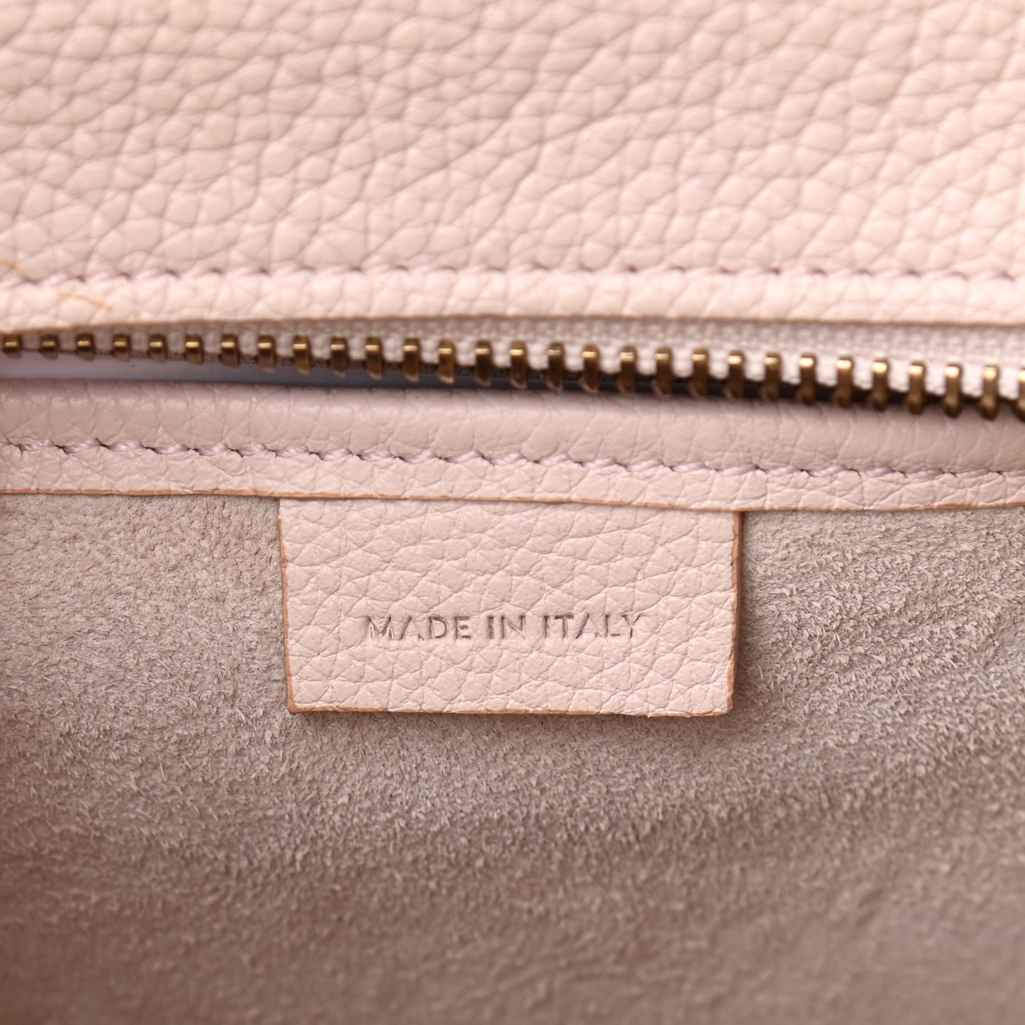 Drummed Calfskin Nano Luggage Pale Pink