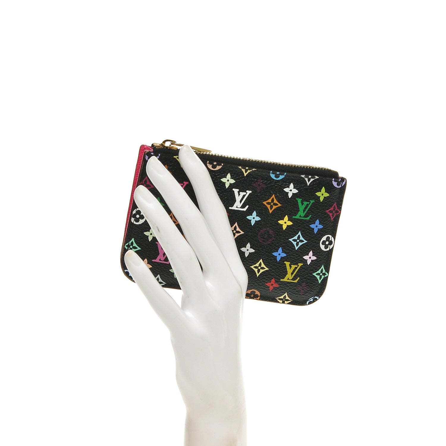 Louis Vuitton Monogram Multicolor Key Pouch Black Grenade 2 of 6