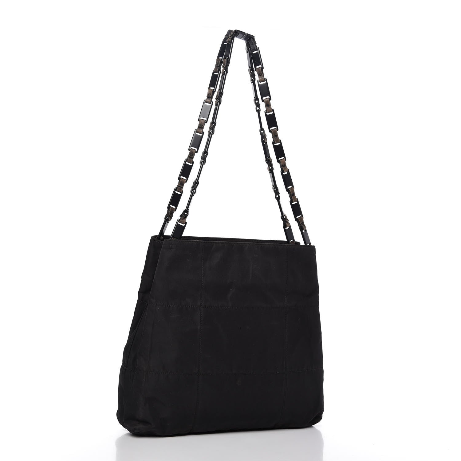 Prada Tessuto Nylon Chain Shoulder Bag Black 3 of 9