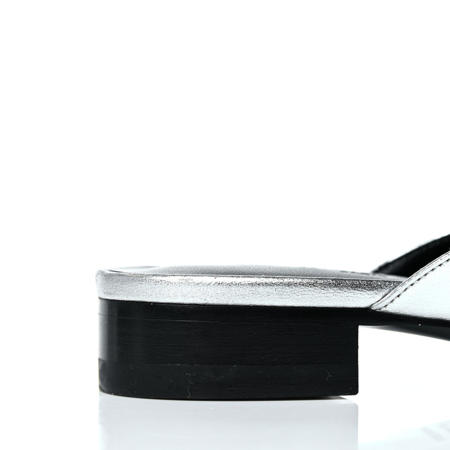 Hermes Metallic Nappa Trocadero Mule 37.5 Gris Argento 8 of 16