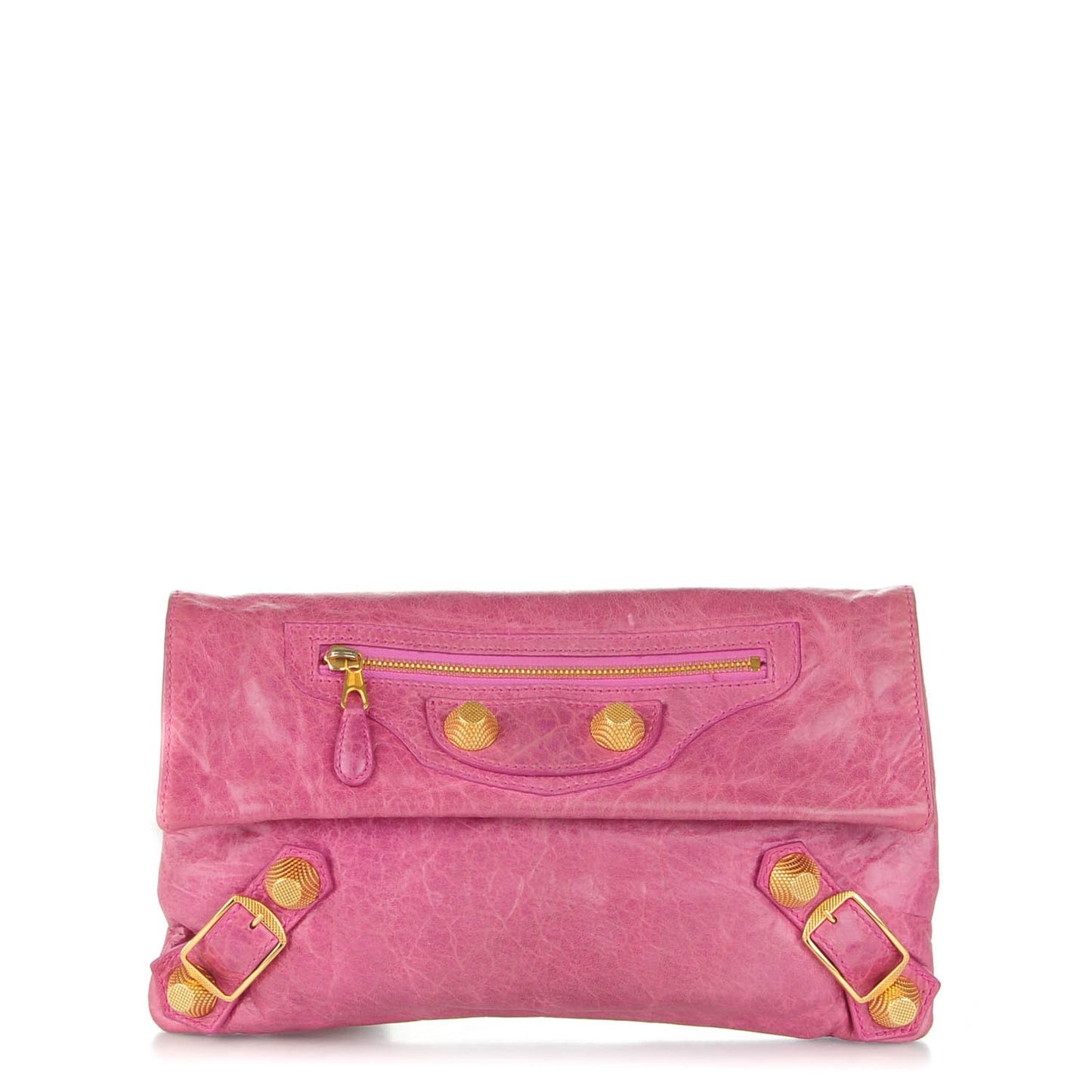 Agneau Giant 21 Gold Hardware Envelope Clutch Magenta