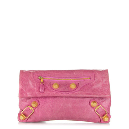 Balenciaga Agneau Giant 21 Gold Hardware Envelope Clutch Magenta 1 of 7