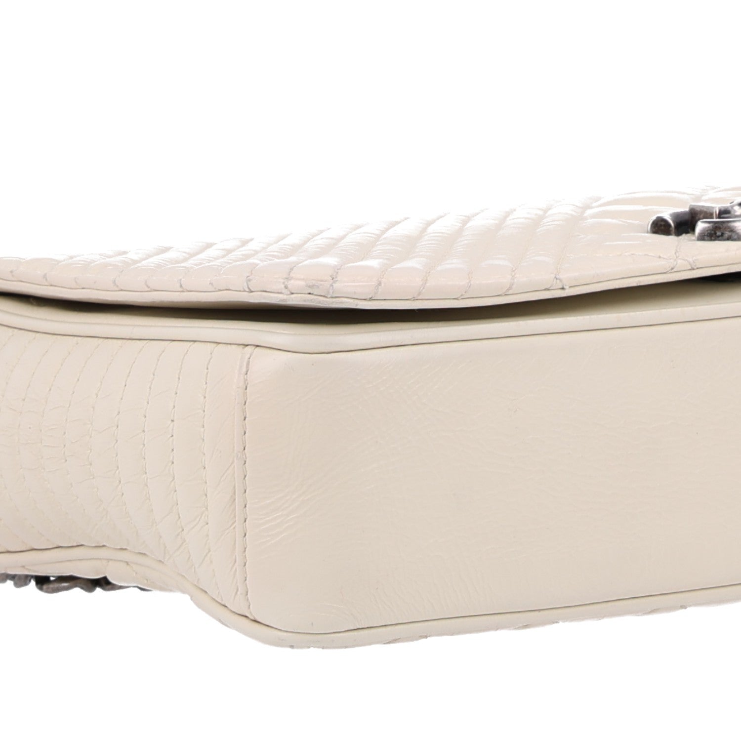 Chanel Glazed Calfskin Quilted Medium Coco Boy Flap White 9 of 10