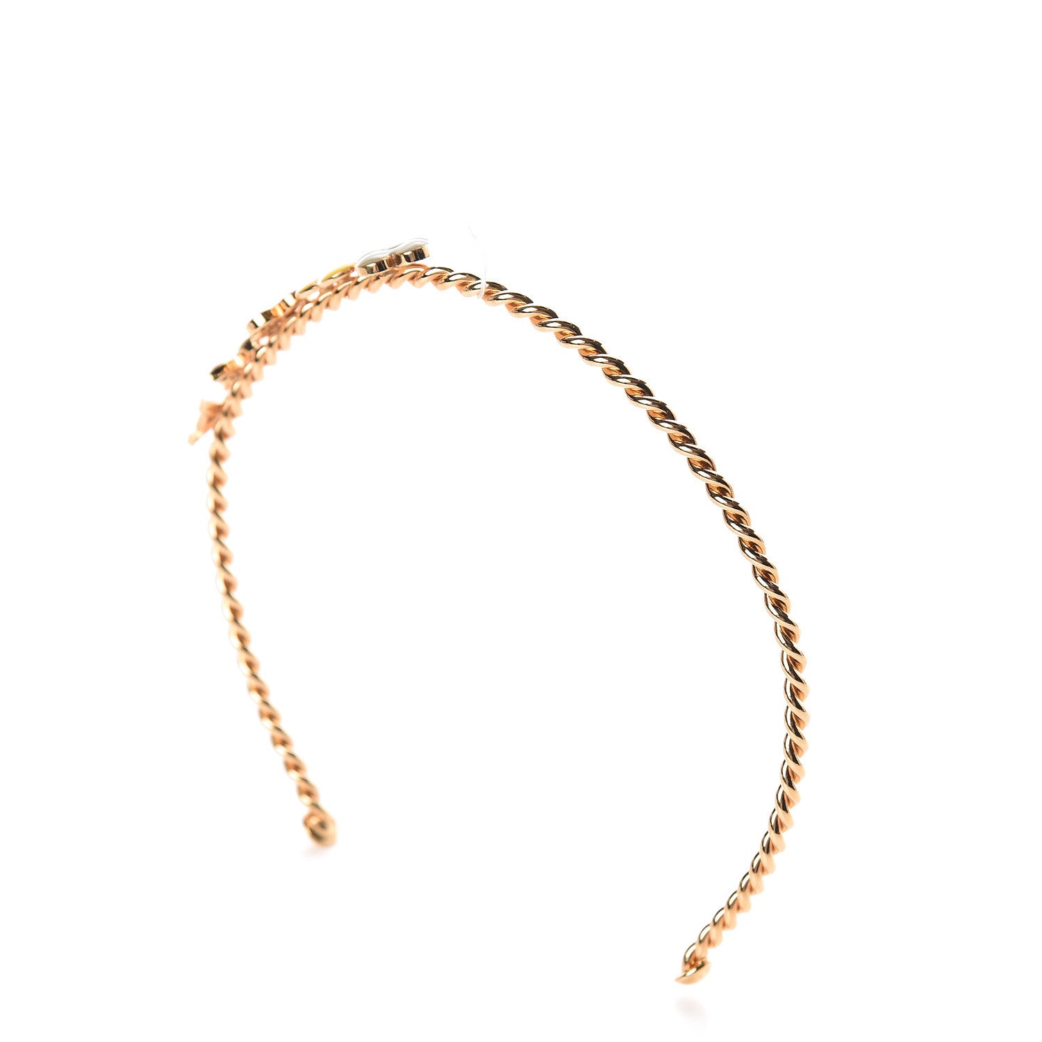 Louis Vuitton Brass Enamel Monogram Sweet Headband Gold 3 of 4