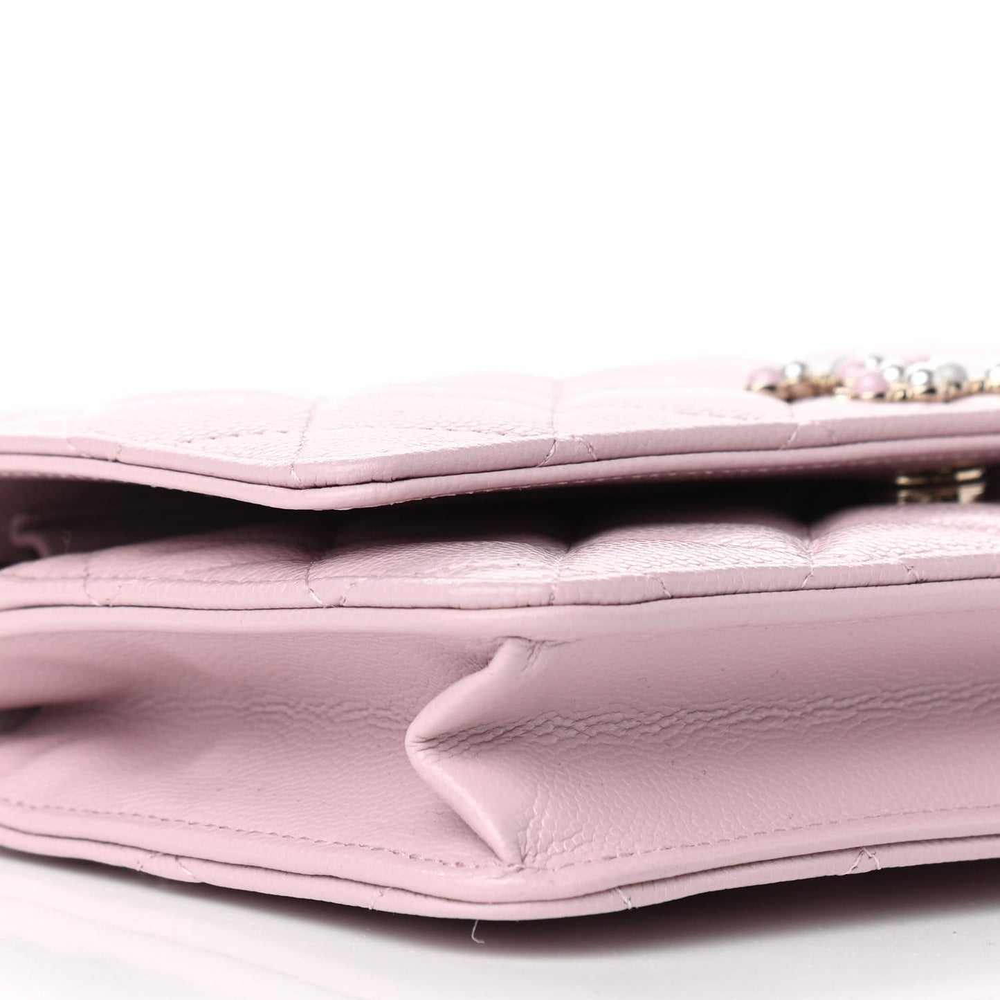 Caviar Quilted Coco Candy Wallet On Chain WOC Light Pink