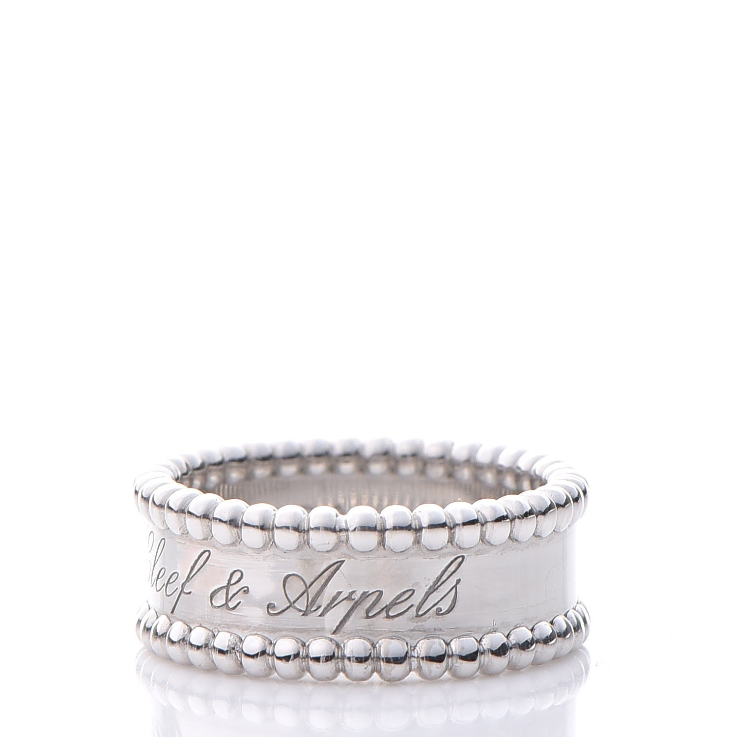 Van Cleef & Arpels 18K White Gold Perlee Signature Ring 51 5.75 3 of 7
