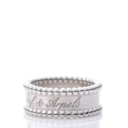 Van Cleef & Arpels 18K White Gold Perlee Signature Ring 51 5.75 3 of 7