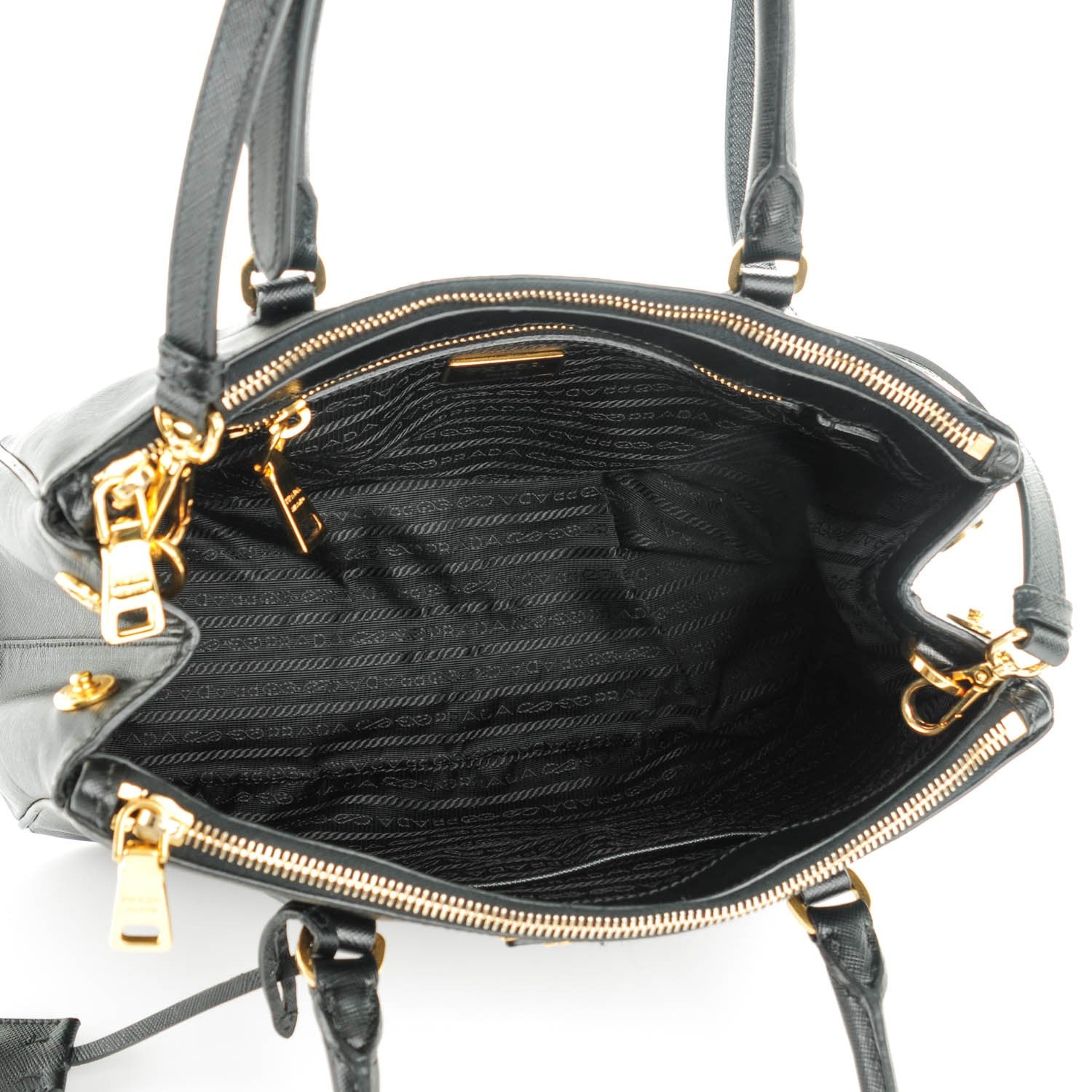 Prada Saffiano Small Galleria Double Zip Tote Black 5 of 7