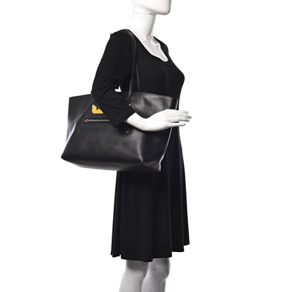 Fendi Vitello Elite Cuoio Monster Buggies Medium Roll Tote Black Multicolor Blue Cobalto 2 of 13