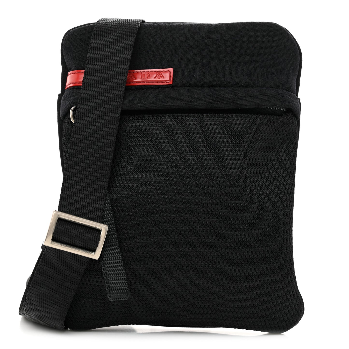 Neoprene Mesh Sport Small Flat Messenger Bag Black