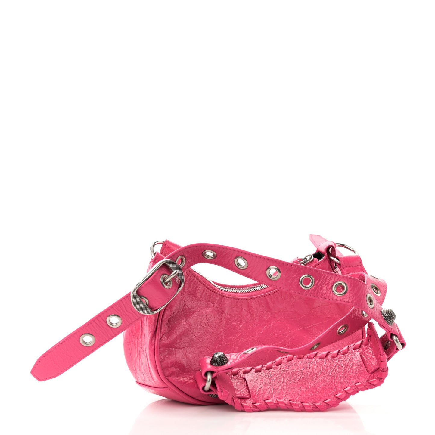 Agneau Arena Le Cagole Shoulder Bag XS Hot Pink