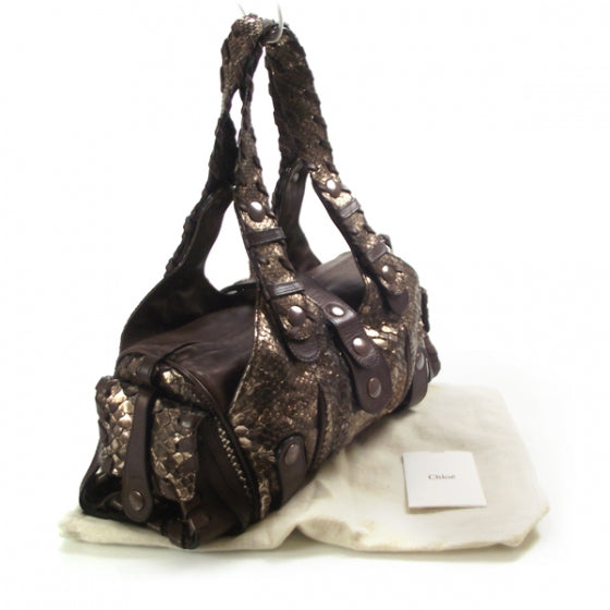 Chloe Python Silverado Shoulder Bag Bronze 3 of 13
