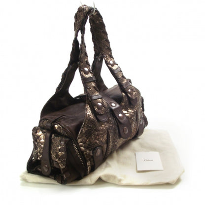 Chloe Python Silverado Shoulder Bag Bronze 3 of 13
