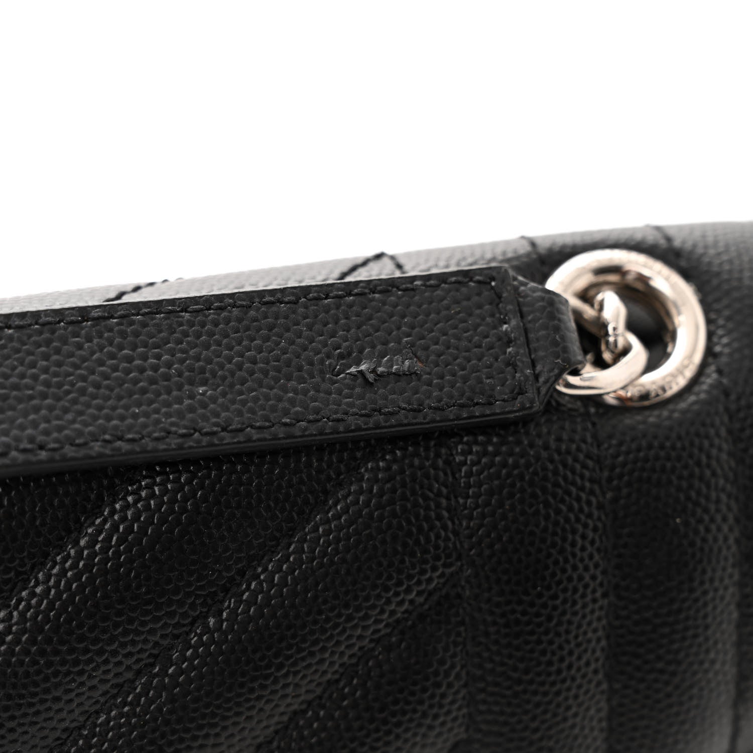 Saint Laurent Grain De Poudre Textured Mixed Matelasse Triquilt Medium Monogram Satchel Black 12 of 12