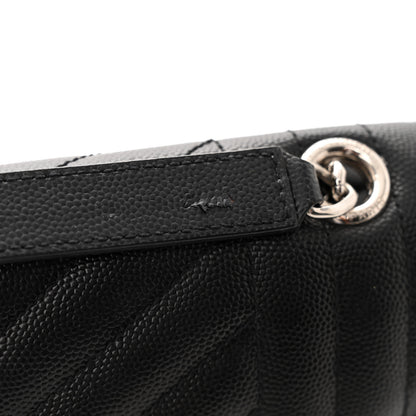 Saint Laurent Grain De Poudre Textured Mixed Matelasse Triquilt Medium Monogram Satchel Black 12 of 12