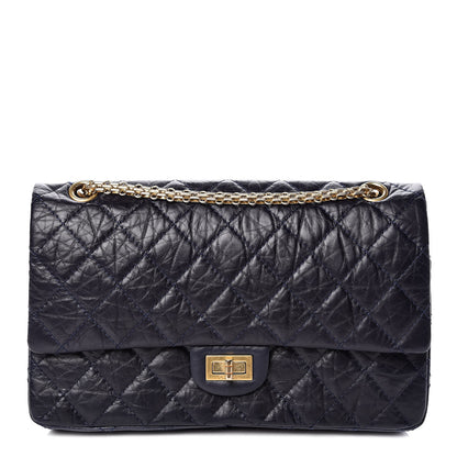 Chanel Aged Calfskin Quilted 2.55 Reissue 226 Flap Navy Dark Blue 1 of 15