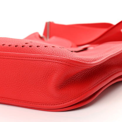Hermes Taurillon Clemence Evelyne III PM Rouge De Coeur 10 of 10
